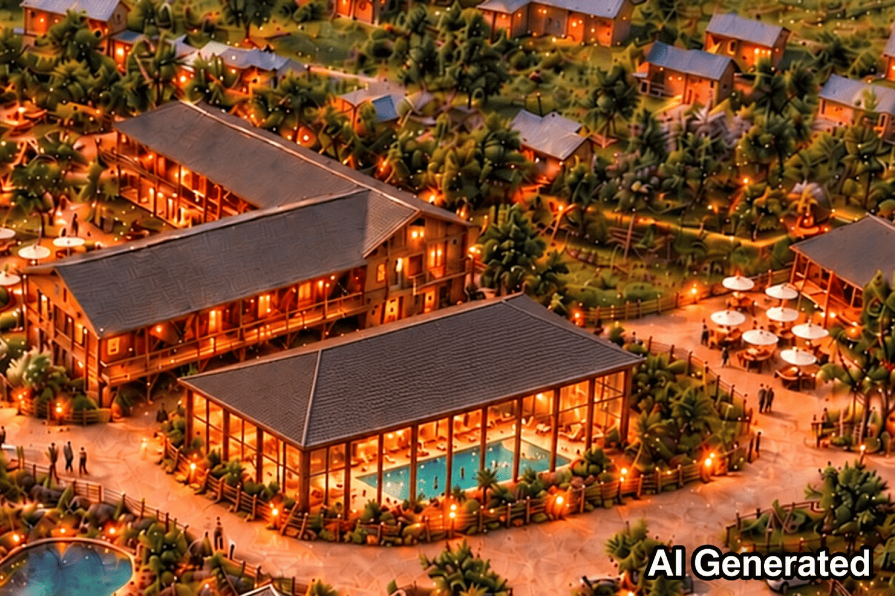 Geplantes Hotel mit Pool in der Westernstadt bei Bad Segeberg