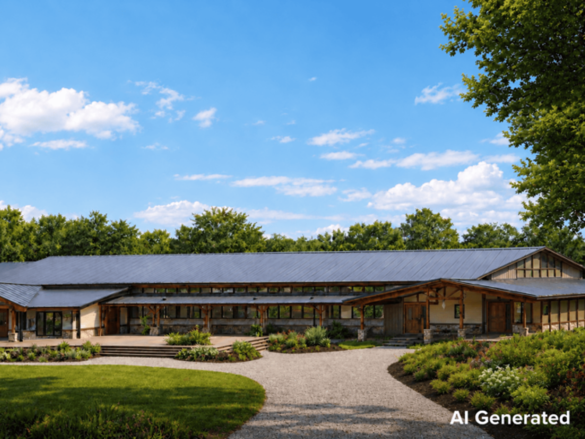 Visualisierung der neuen Reithalle der Ranch in der Western City Klein Rönnau